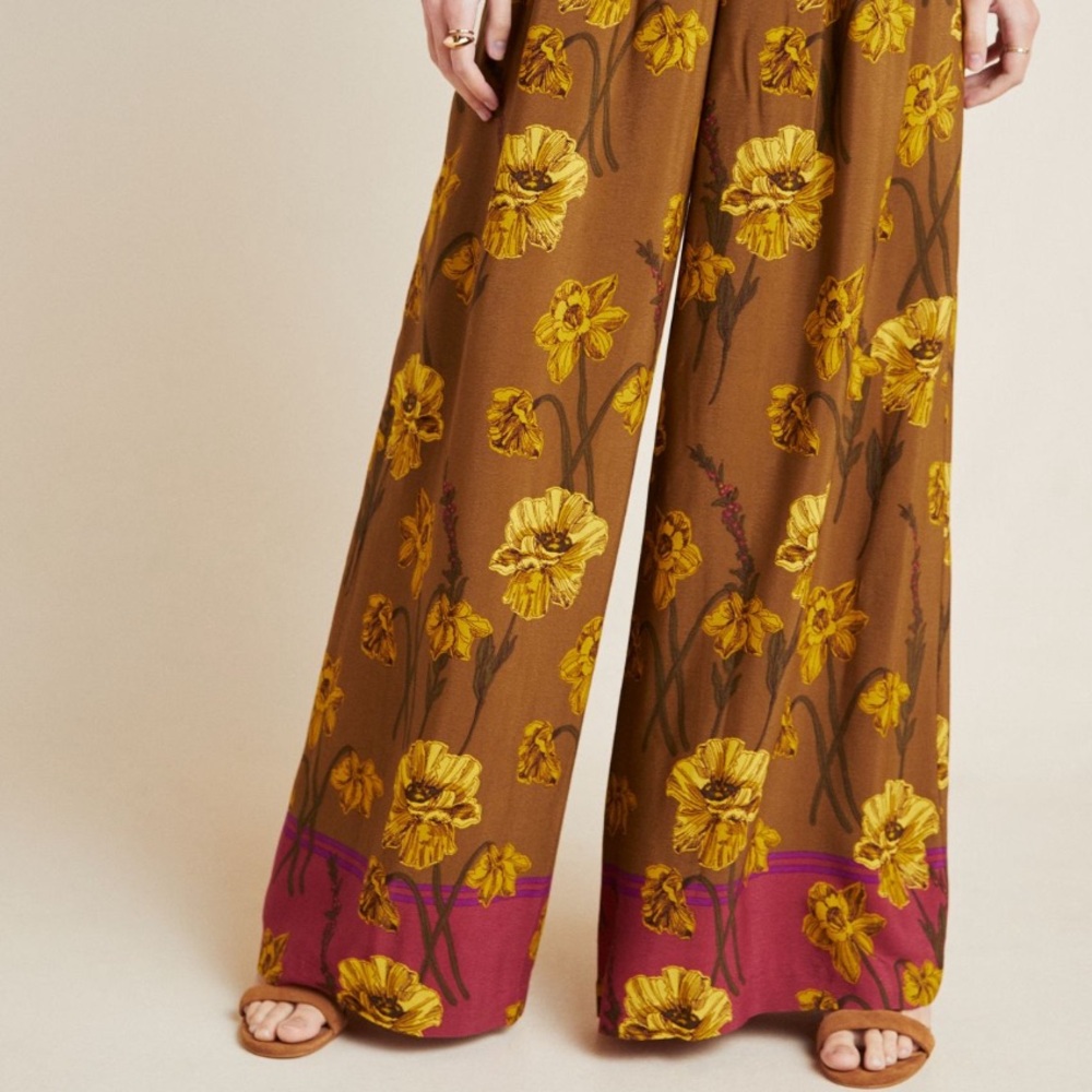 Anthropologie Maeve Terrace Floral Pants - Picture 3 of 14